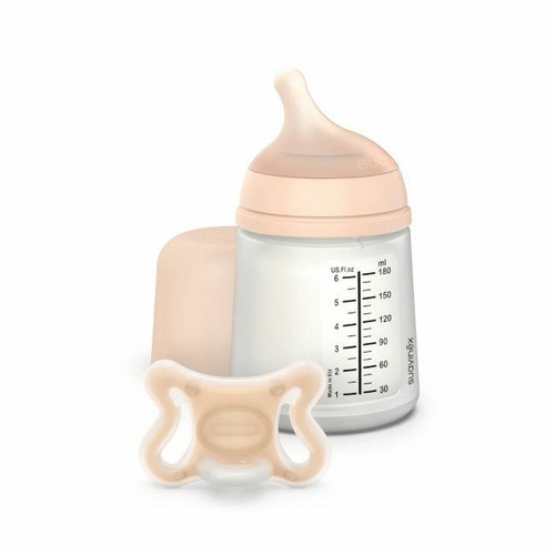 Suavinex Zero.Zero Newborn Set Bottle 180ml + Soother -2-2M Fair