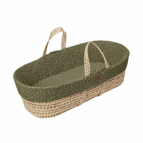TLGS Organic Palm Leaf Moses Basket with Quilted Mattress Juniper Rice FNB010N