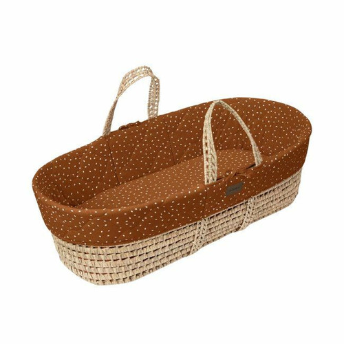 TLGS Organic Palm Leaf Moses Basket with Quilted Mattress Terracotta Rice FN010P