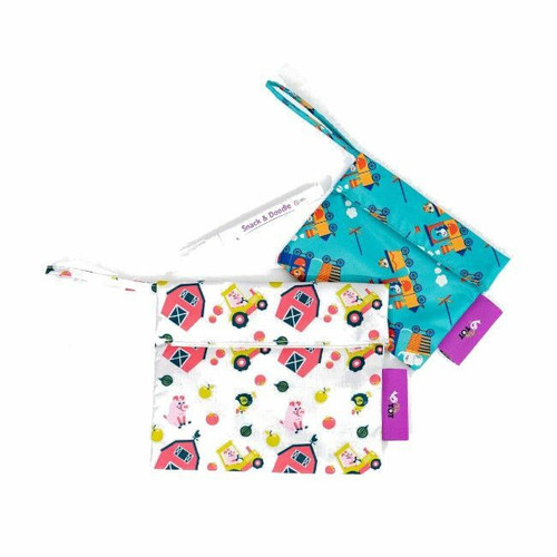 Tidy Tot Reusable Snack & Doodle Pouches Farmyard/Trains SNDFM