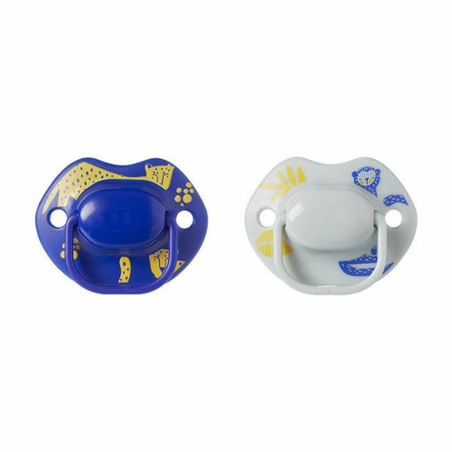 Tommee Tippee 2 Moda Soothers Midnight Jungle Blue/White 6-18M