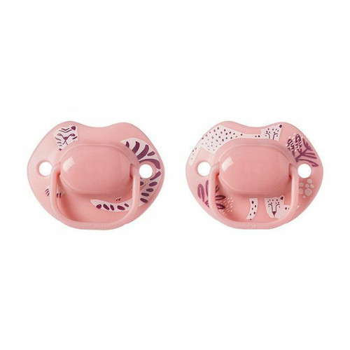 Tommee Tippee 2 Moda Soothers Midnight Jungle Pink 0-6M 43338494