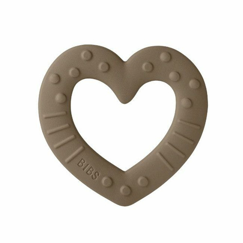 BIBS Baby Bitie Teether Heart Dark Oak +2M
