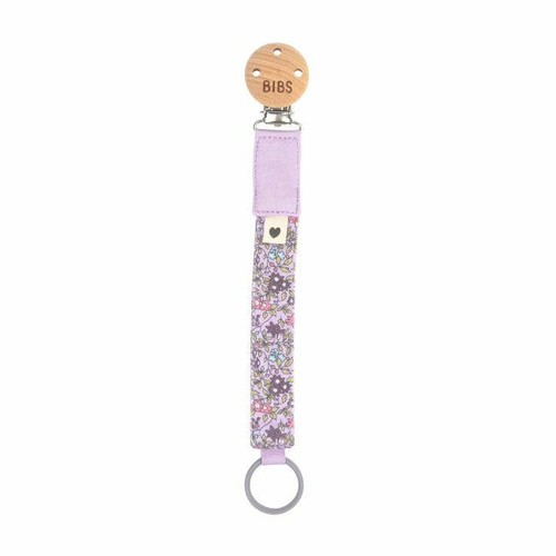 BIBS Cotton Pacifier Clip Liberty Chamomile Lawn Violet Sky