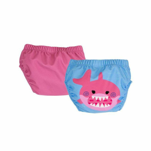 Zoocchini 2 Swim Nappies UPF50+ Pink Shark 6-12M ZOO-014-019/S
