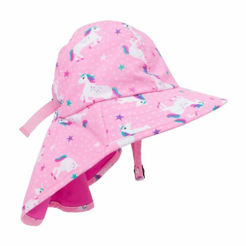 Zoocchini Chapéu de Abas Proteção UPF50 Unicórnio 6-24M ZOO-015-004 Zoocchini Flap Sun Hat UPF50 Unicorn 6-24M ZOO-015-004