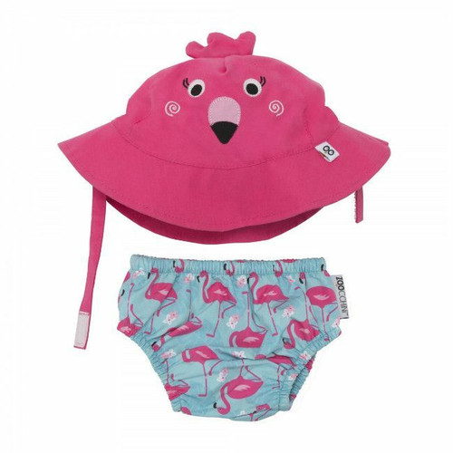 Zoocchini Swim Nappy & Hat Set Flamingo 6-12M 12006