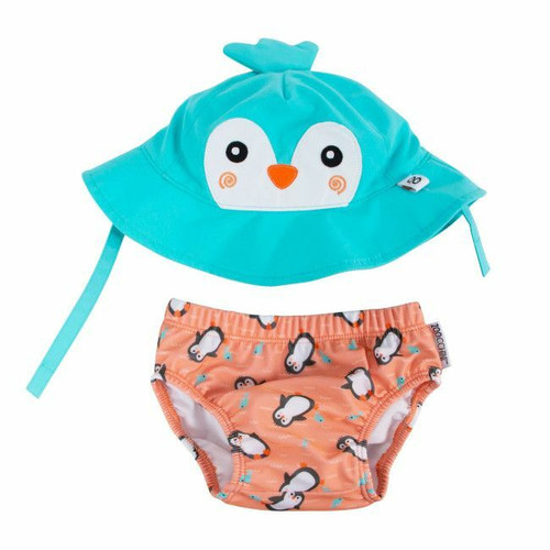 Zoocchini Swim Nappy & Hat Set Penguin 6-12M ZOO-006-031/M
