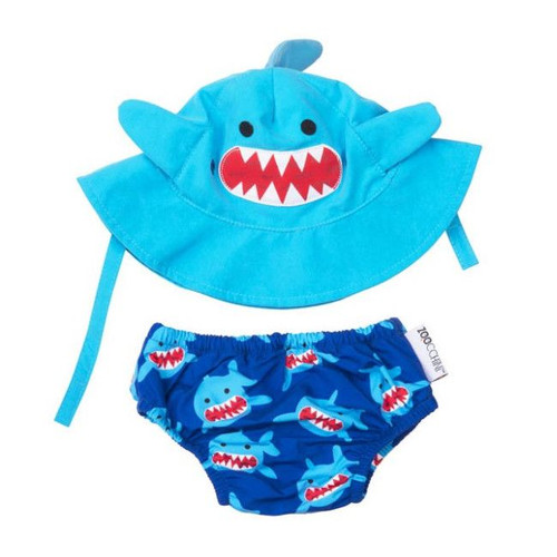 Zoocchini Swim Nappy & Hat Set Shark 6-12M ZOO-006-001