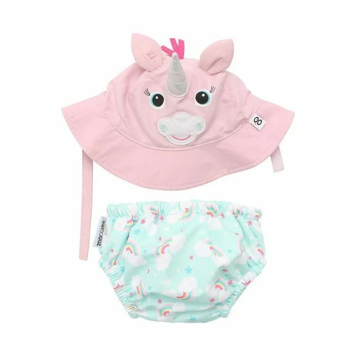 Zoocchini Swim Nappy & Hat Set Unicorn 6-12M