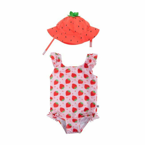 Zoocchini Swimsuit & Hat Strawberry 12-24M ZOO-018-027/L