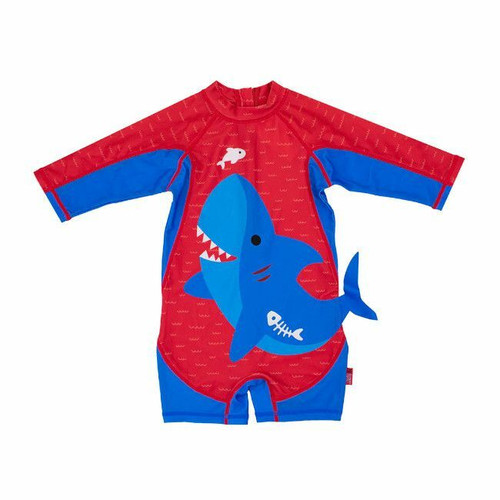 Zoocchini Long Sleeve Swimsuit Blue Shark 6-12M