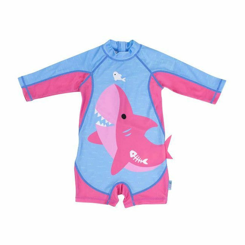 Zoocchini Long Sleeve Swimsuit Pink Shark 6-12M