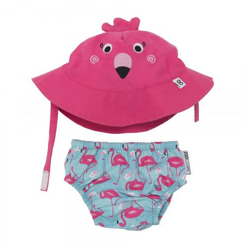 Zoocchini Swim Nappy & Hat Set Flamingo 12-24M ZOO-006-006/L
