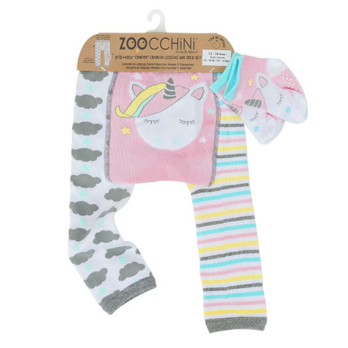 Zoocchini Leggings + Meias Unicórnio 12-18 M Zoocchini Leggings + Socks Unicorn 12-18M