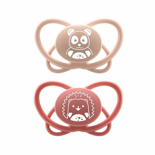 nip 2 Silicone Soothers First Moments My Butterfly Pink 16-32M