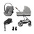 Cybex Balios S Lux Travel System + Cloud G i-Size + Carrycot S + Isofix Base G Stone Grey