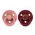 BIBS 2 Colour Round Latex Dummies Dusty Pink/Elderberry 0-6M