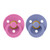 BIBS 2 Colour Round Latex Dummies Bubblegum/Peri 6-18M