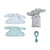 Tidy Tot 3 Bibs & Tray + Grey Silicone Spoon WKS1DG