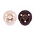 BIBS 2 Colour Latex Round Pacifiers Petal/Plum 0-6M