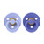 BIBS 2 Chupetas Colour Látex Redonda Hush/Grape 0-6M