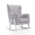 Alondra GLAM Faux Leather Nursing Chair Grey/White SL119P-178B