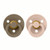 BIBS 2 Colour Round Latex Dummies Dark Oak/Blush 6-18M