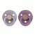 BIBS 2 Colour Round Latex Dummies Fossil Grey/Mauve 0-6M