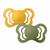 BIBS 2 Couture Anatomical Silicone Dummies Honey Bee/Olive 0-6M