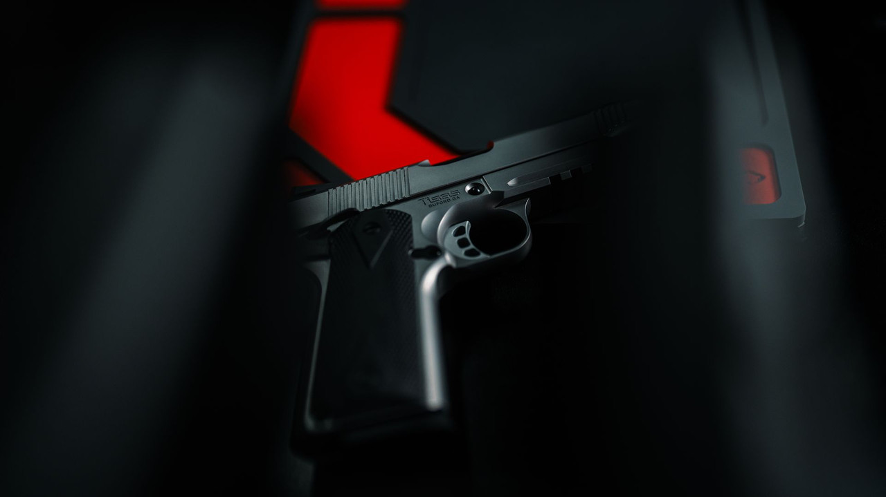 Lifestyle | 1911 Carry | stainless rail Carry in low light on the mat