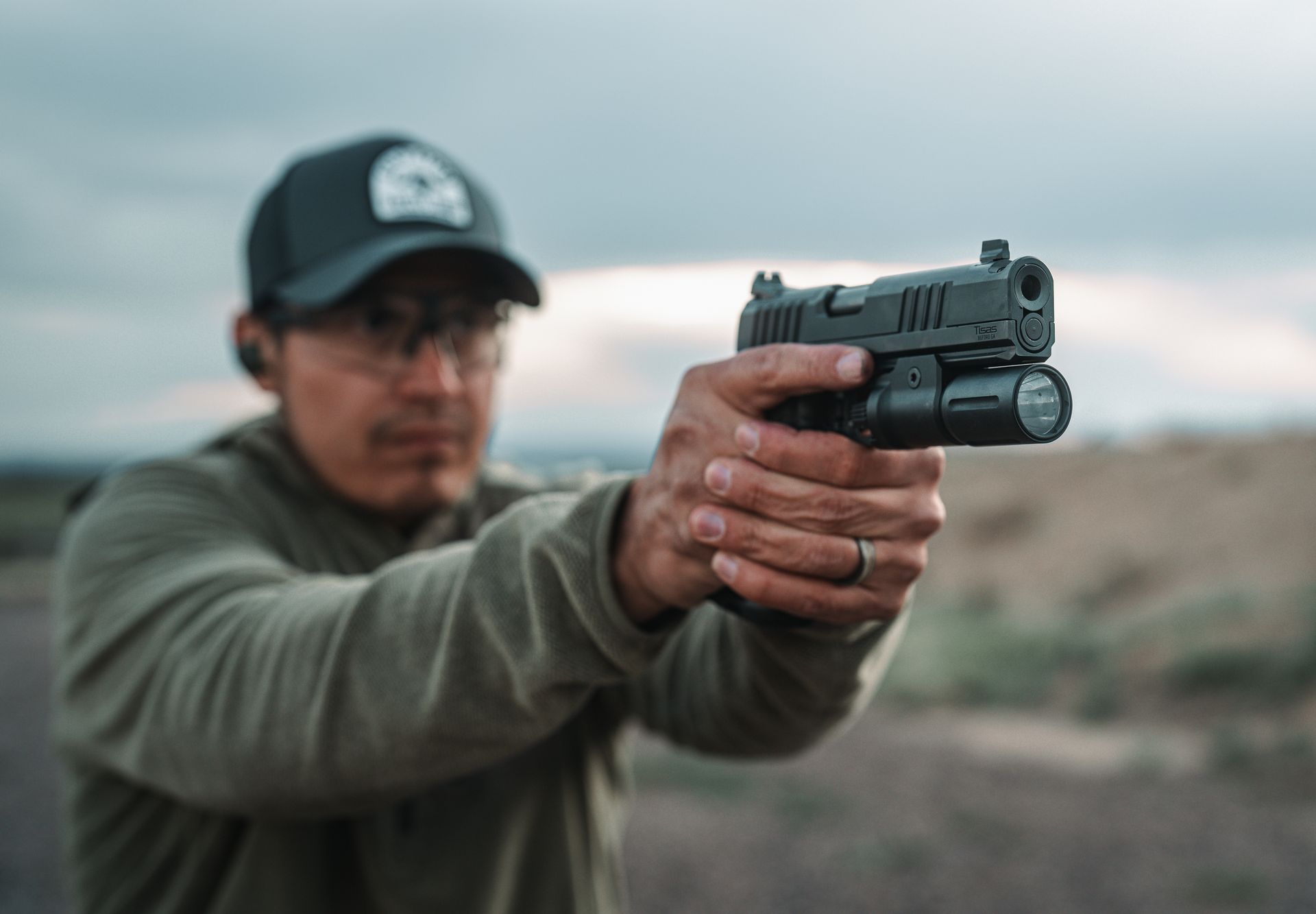 A compensated Tisas double-stack 9mm
