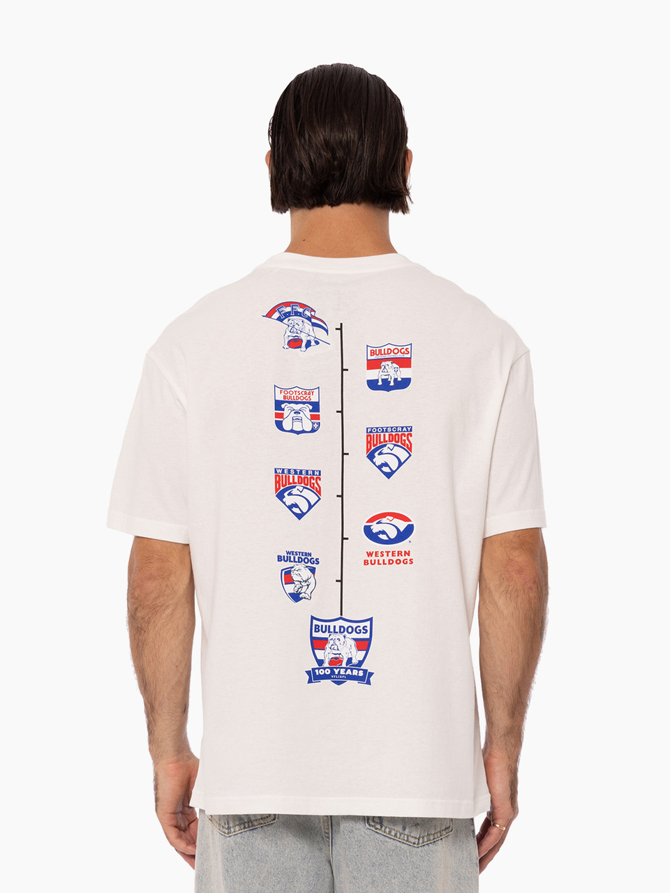 Western Bulldogs 100yr Mitchell & Ness Logo History Tee - Western 