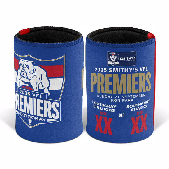 Footscray Bulldogs 2025 VFL Premiers Can Cooler Footscray Bulldogs 2025 VFL Premiers Can Cooler