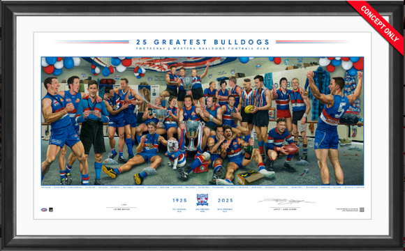 "25 Greatest Bulldogs" by Jamie Cooper Lithograph