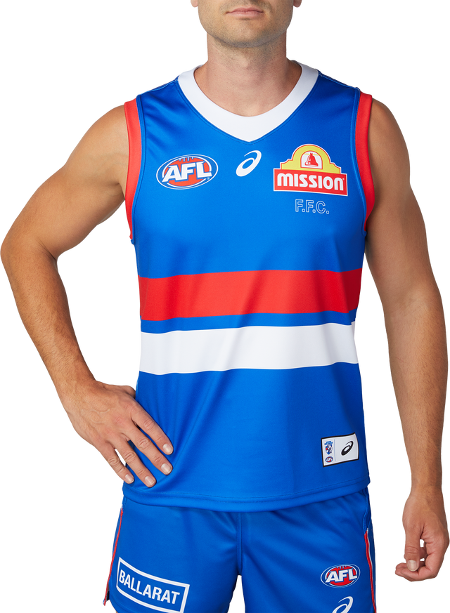 Men's WESTERN BULLDOGS INDIGENOUS REPLICA GUERNSEY, Electric Blue, Mens  AFL Clothing