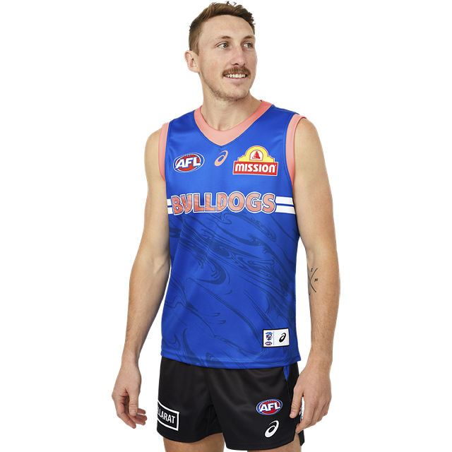 Western Bulldogs Asics 2023 Adult Training Guernsey - Blue