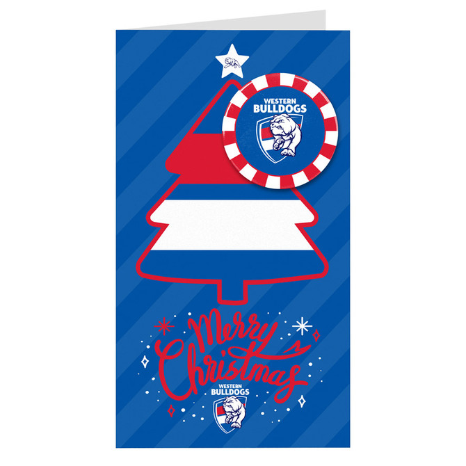 Western Bulldogs Christmas card with badge 2026