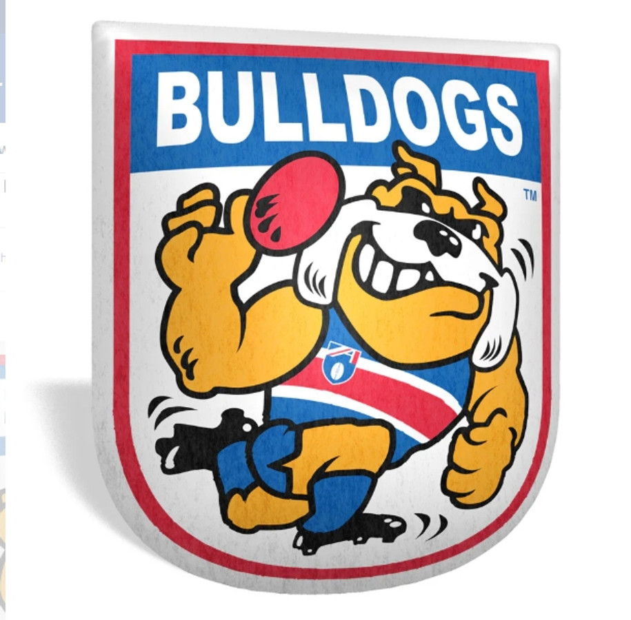 Western Bulldogs Retro Mascot Shaped Cushion