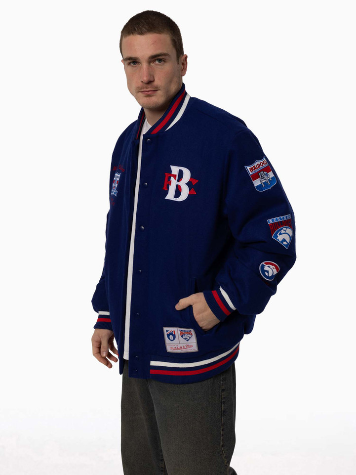Western Bulldogs 100yr  Mitchell & Ness Melton Bomber Jacket