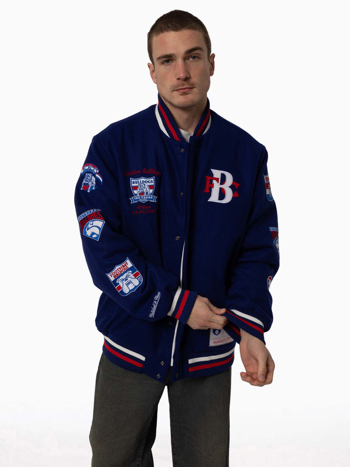 Western Bulldogs 100yr  Mitchell & Ness Melton Bomber Jacket