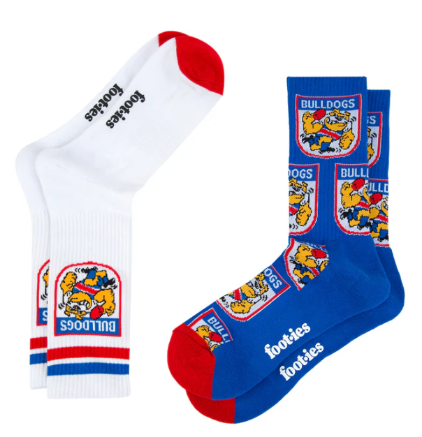 Western Bulldogs Retro Sneaker Socks 2 Pack