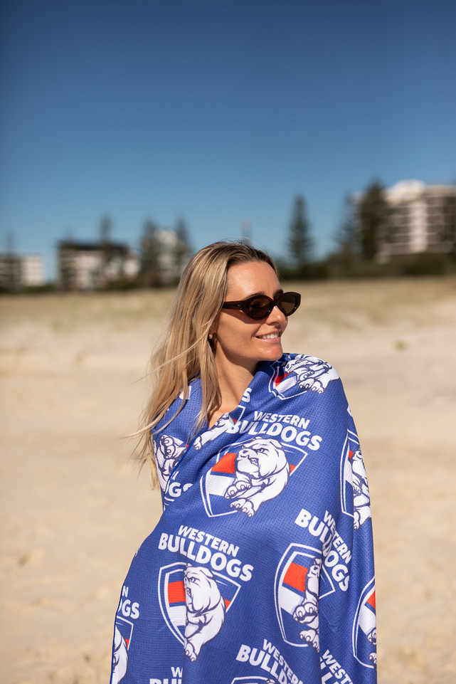Western Bulldogs Nakie Sand Free Beach Towel