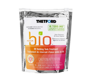 Waste Holding Tank Treatment; AquaBio™ 96590 1.5 Ounce Toss-Ins® Individual Dose Pouches; Bag Of 16 Treatments Waste Holding Tank Treatment; AquaBio™ 96590 1.5 Ounce Toss-Ins® Individual Dose Pouches; Bag Of 16 Treatments
