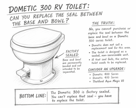 Can You Replace the Seal Between the Base and Bowl on a Dometic 300 series RV Toilet?