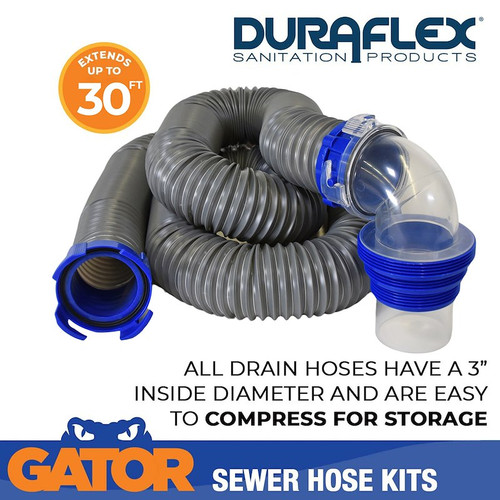 Duraflex Gator® Sewer Hose – 30 Foot Extended Length - 22007