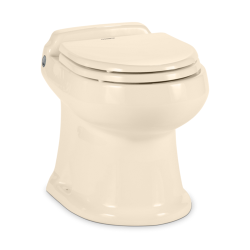 Dometic 304874022 MasterFlush 8740 Macerating RV Toilet – 12V, Elongated Seat, Ceramic, Bone