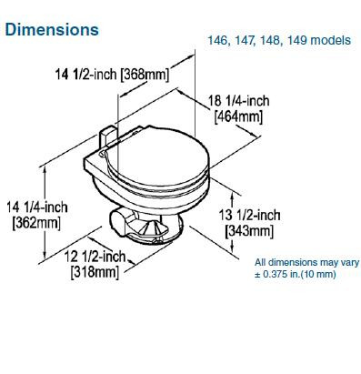 Dometic / SeaLand EcoVac VacuFlush Toilet – Model 147 (Part #9108554618)