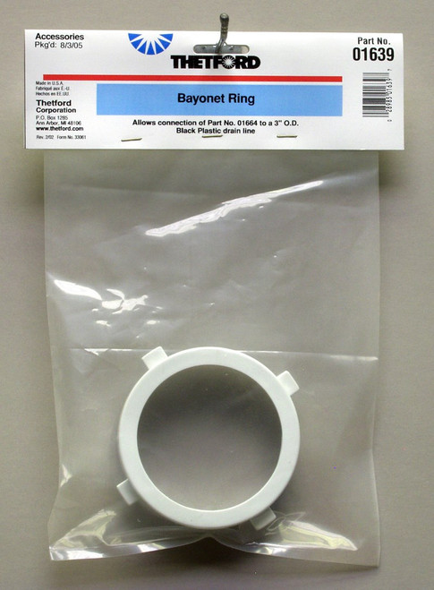 Thetford 01639 (Superseded by 50125) Sewer Hose Connector – 3" Bayonet Locking Ring, White