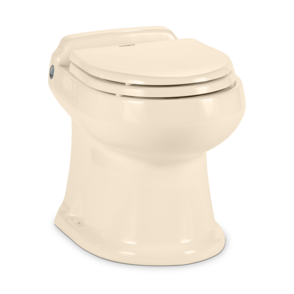 Dometic 304874022 MasterFlush 8740 Macerating RV Toilet – 12V, Elongated Seat, Ceramic, Bone